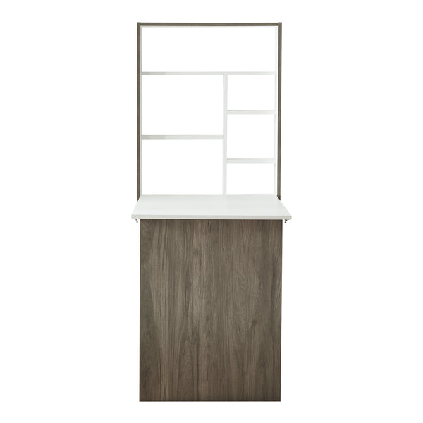 Bureau mural pliant Greve 72 x 77 x 59 cm blanc effet bois [en.casa]