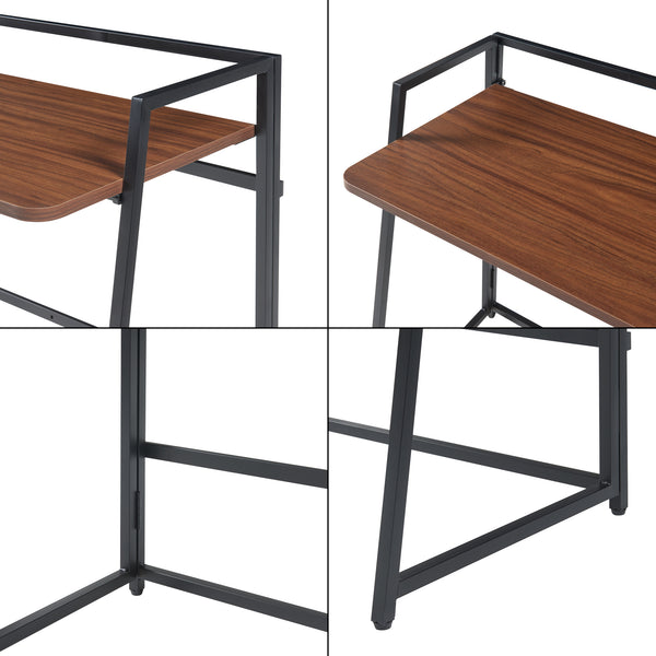 Klappbarer Schreibtisch Ringerike 104,5x53x85,5cm Schwarz/Walnuss [en.casa]