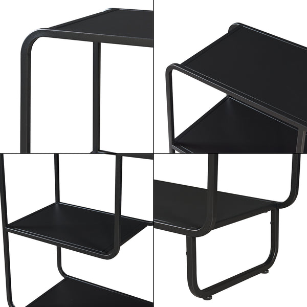 Table console Færder acier noir mat [en.casa]