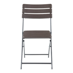 Lot de 2 chaises pliantes Lillestrøm 81 x 46 x 58 cm effet bois marron foncé [en.casa]