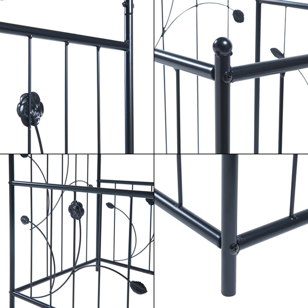 Arche à rosiers avec jardinières Barisciano acier 220 x 202 x 50 cm noir casa.pro