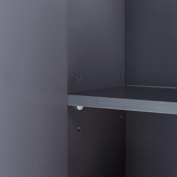 Mobiletto da Parete Overath per Bagno con 2 Ante a Specchio 50x60x20 cm - Grigio [en.casa]