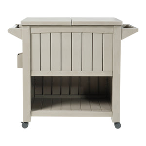 Chariot de service avec glacière Arsita 102 x 47 x 87 cm beige aspect bois casa.pro
