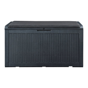 Coffre de jardin Atella 122 x 55 x 65 cm noir effet rotin casa.pro