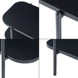 Meuble TV Samnanger acier panneau de particules 120 x 40 x 45 cm noir [en.casa]