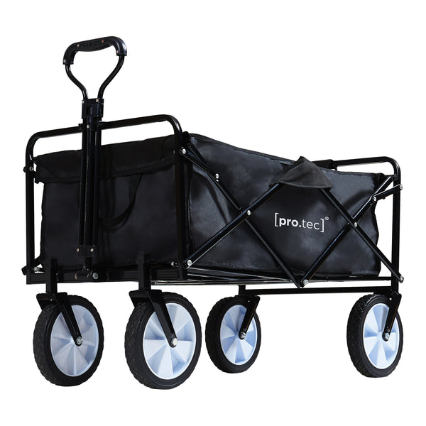 Chariot de jardin Stenlille pliable capacité de charge 80 kg noir pro.tec