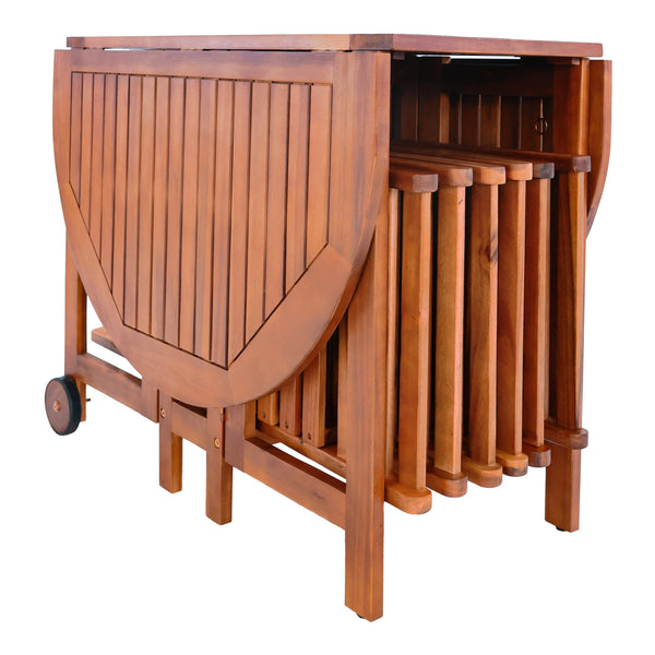 Set da Pranzo per Esterno Acerenza in Legno di Acacia Certificato FSC® [en.casa] 