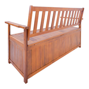 Banc de jardin Avezzano bois d'acacia 130 x 60 x 88 cm naturel Certifié FSC® [en.casa]