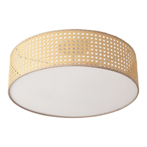 Plafoniera Ascot con Paralume Cilindrico - Effetto Rattan lux.pro 