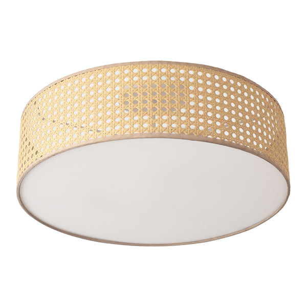Plafoniera Ascot con Paralume Cilindrico - Effetto Rattan lux.pro 