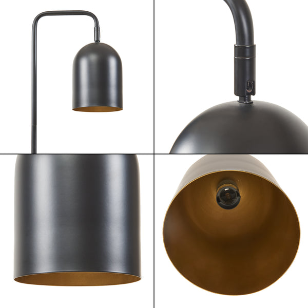 Lampadaire Barnard métal 159 cm noir lux.pro