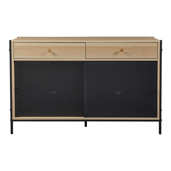 Fernsehschrank Tysnes 120x40x75 cm Eiche/Schwarz [en.casa]