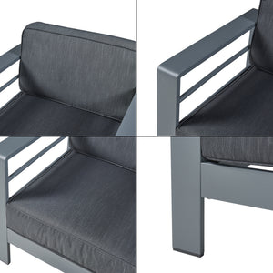 Fauteuil d'extérieur Avise 62 x 81 x 70 cm anthracite gris foncé casa.pro