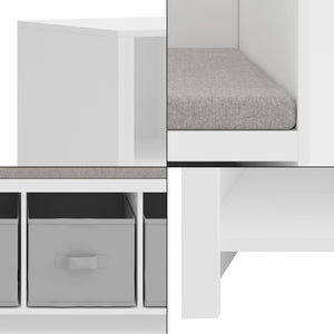 Scaffale per Cameretta Høylandet con Panca Scomparti e Scatole 76 x 112 x 40 cm [en.casa]