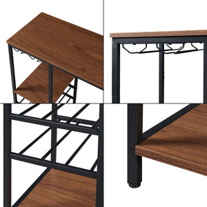Table de bar Stjørdal 120 x 40 x 105 cm noir effet noyer [en.casa]