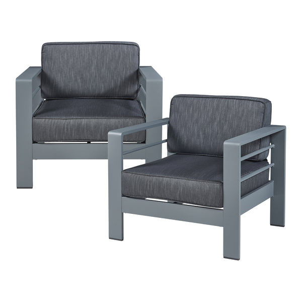 Salon de jardin 5 pièces Avise anthracite gris foncé casa.pro