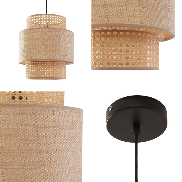 Hängeleuchte Biggar Rattanoptik/Flechtmuster [lux.pro]