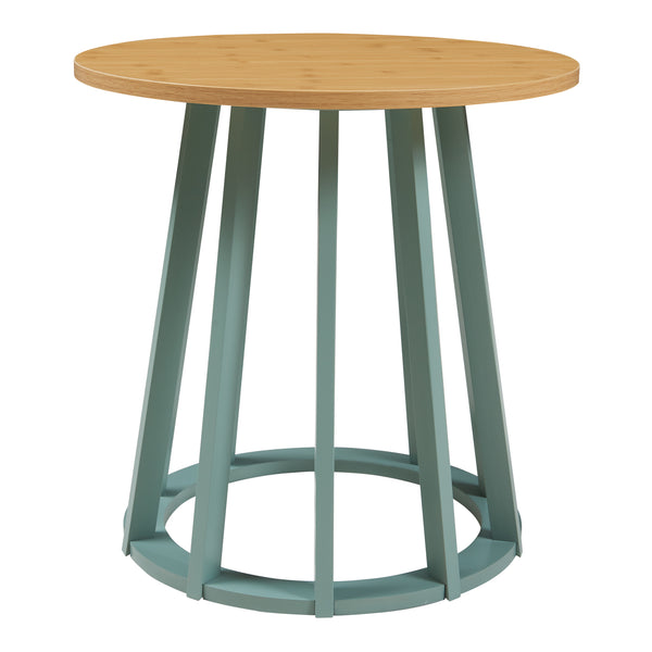 Table d'appoint Lensuu effet chêne / vert pastel [en.casa]