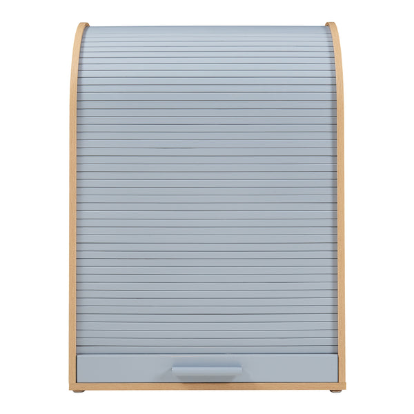 Armoire basse à rideau Kavlinge bambou 80 x 60 x 40 cm gris naturel [en.casa] 