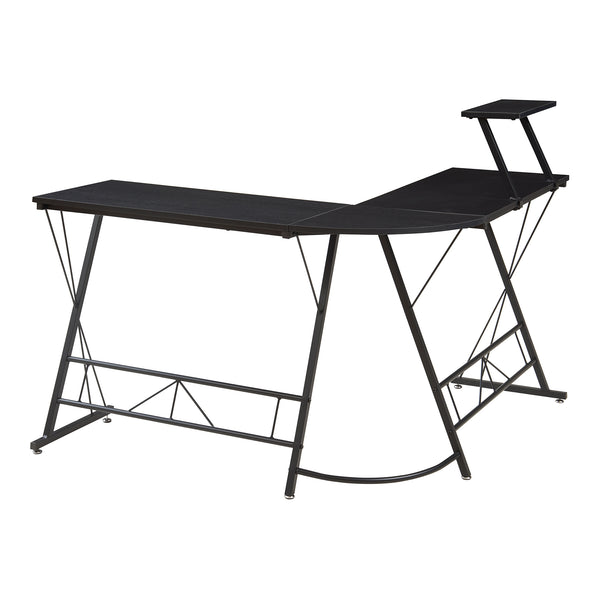 Bureau Yremso avec plateau surélevé 122 x 122 x 98 cm noir [en.casa] 