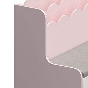 Panca Vestnes con Scaffale e 2 Cassetti per Cameretta - Rosa/Bianco [en.casa]