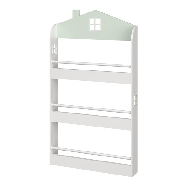 Kinderregal Vipsali 106x60x12 cm Mintgrün/Weiß [en.casa]