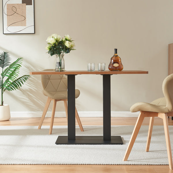 Piétement de table Vadejord acier laqué 70 x 40 x 73 cm noir [en.casa]