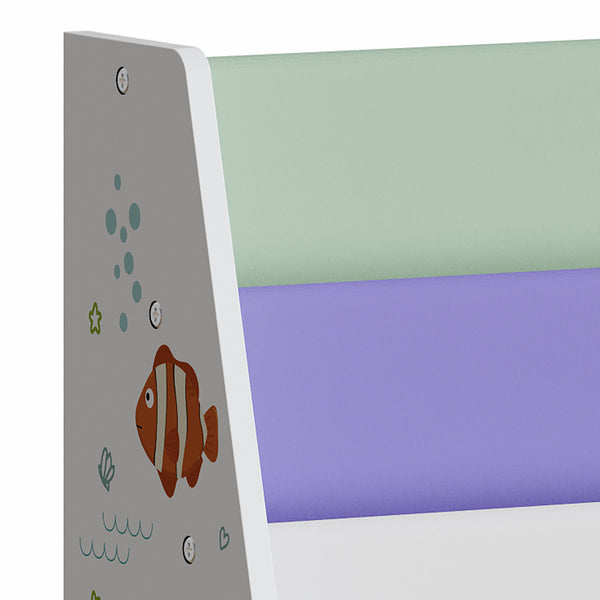 Libreria Frontale Hornnes per Cameretta 60x62x28 cm Design Aqua Dream [en.casa] 
