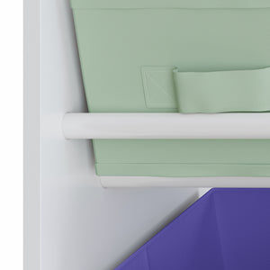 Scaffale Farusa per Cameretta con Scomparti e 9 Scatole Pieghevoli 80 x 90 x 30 cm - Design Aqua Dream [en.casa]