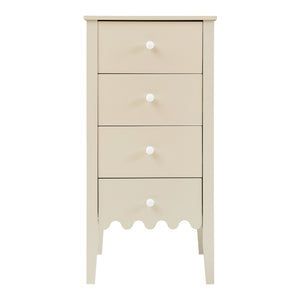 Commode Luspoo avec 4 tiroirs 82 x 40 x 40 cm blanc crème [en.casa] 