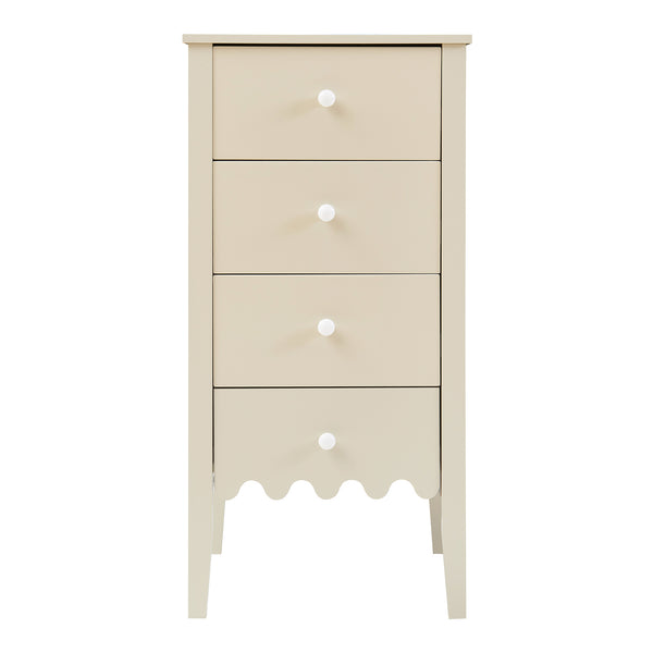 Commode Luspoo avec 4 tiroirs 82 x 40 x 40 cm blanc crème [en.casa] 