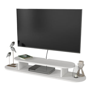 Mobile Porta TV Targema da Parete a Forma Ellittica 120 x 30 x 16 cm - Bianco [en.casa]