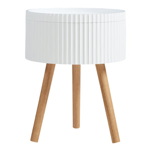 Table d'appoint Bongard avec compartiment de rangement 48 x 38 cm blanc [en.casa]