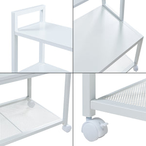 Support d'imprimante Svanaldsvipp à roulettes 100 x 55 x 38 cm blanc [en.casa] 