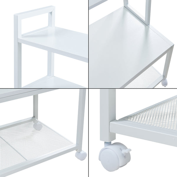 Support d'imprimante Svanaldsvipp à roulettes 100 x 55 x 38 cm blanc [en.casa] 
