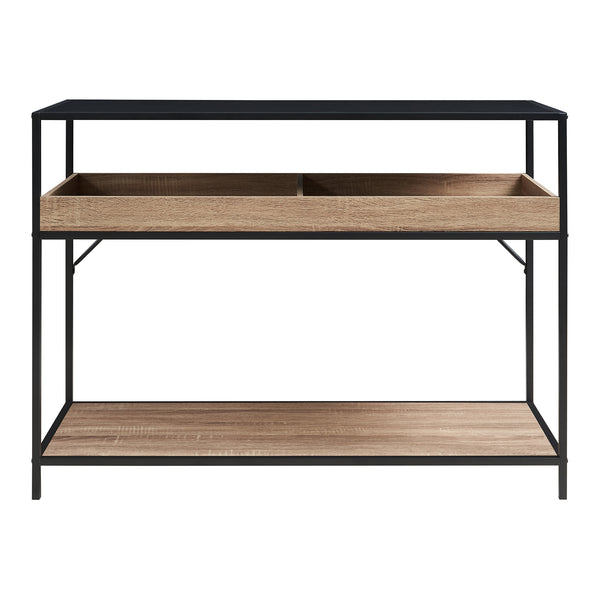 Table console Belana 110 x 40 x 80 cm noir effet chêne [en.casa]