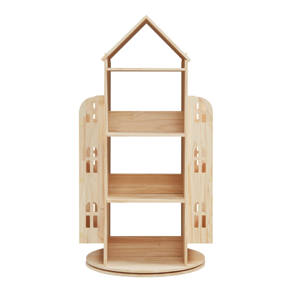 Libreria Girevole per Cameretta Sanköre Scaffale Rotante Design Casetta 122x64x43 cm Legno Naturale [en.casa] 