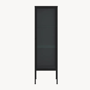 Armoire vitrine Borshavisa 116 x 34 x 30 cm acier noir [en.casa] 