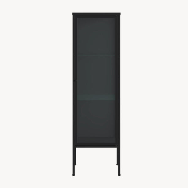 Armoire vitrine Borshavisa 116 x 34 x 30 cm acier noir [en.casa] 