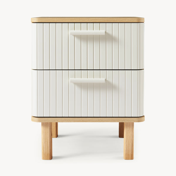 Table de chevet Ferrersp 50 x 40 x 40 cm effet chêne / couleur sable [en.casa] 