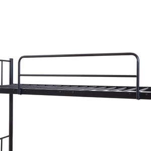 Lit superposé en métal Berimma avec 2 matelas 90 x 200 cm noir [en.casa] 