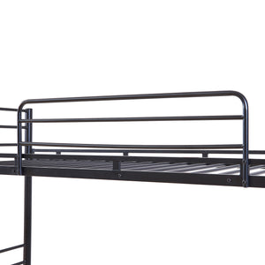 Lit superposé en métal Bevapis avec 2 matelas 90 x 200 cm noir [en.casa] 