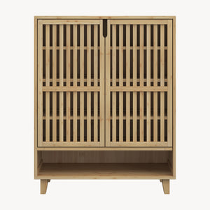 Armoire à chaussures Sirgerg 91 x 72 x 35 cm bambou naturel [en.casa]