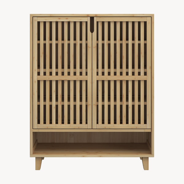 Armoire à chaussures Sirgerg 91 x 72 x 35 cm bambou naturel [en.casa]