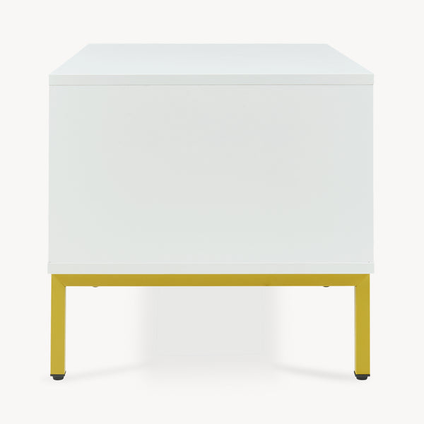 Table basse Reyri 80 x 45 x 42 cm blanc / doré