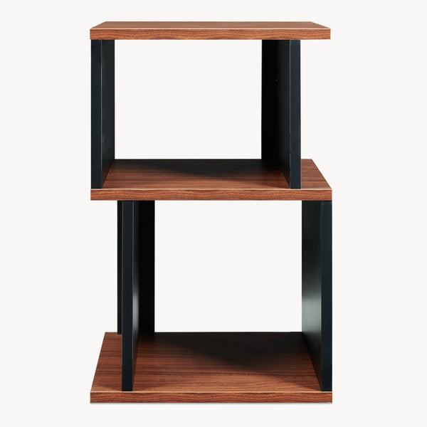 Table d'appoint Trond 50 x 33 x 29 cm noir / effet noyer [en.casa]