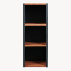 Scaffale da Terra Trond Libreria a 3 Scomparti Aperti 80 x 30 x 23 cm - Nero/Effetto Noce [en.casa]