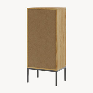 Badezimmerschrank Marhasa 92x40x30 cm Eicheoptik/Schwarz [en.casa]