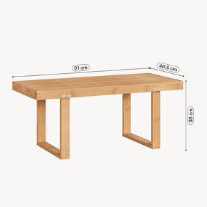 Panca da Ingresso Aarela Seduta in Bambù Naturale 91 x 41 x 38 cm [en.casa]