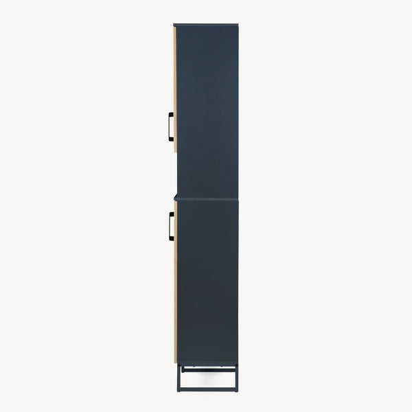 Armoire haute Svanes 170x30x30 cm Gris foncé/Naturel [en.casa]